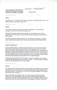 Transcription of a talk with Grace Margaret Childs 